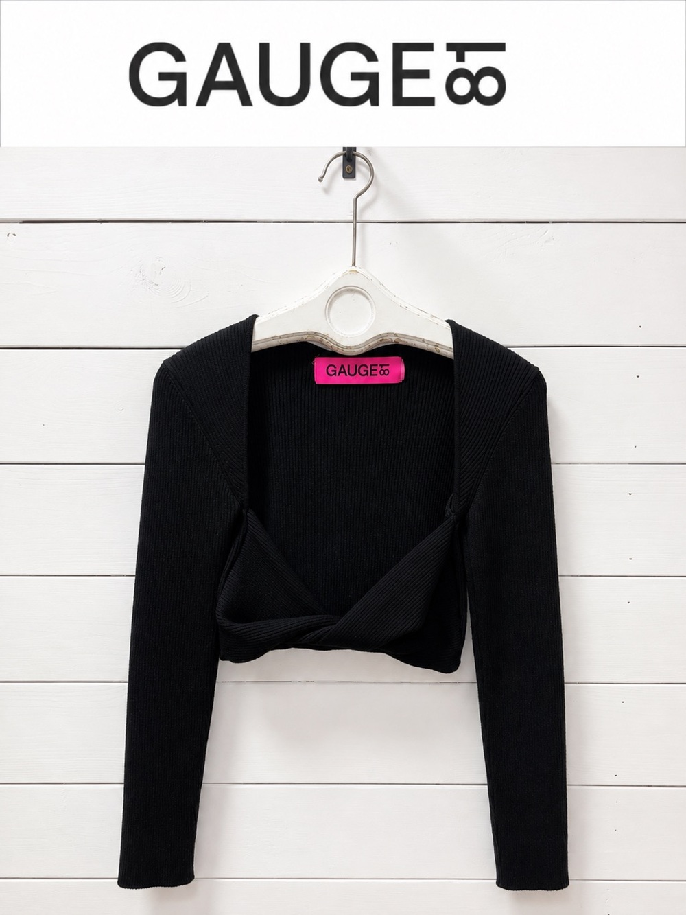 GAUGE81 Black Merino Wool Blend Cropped Bolero XS/S